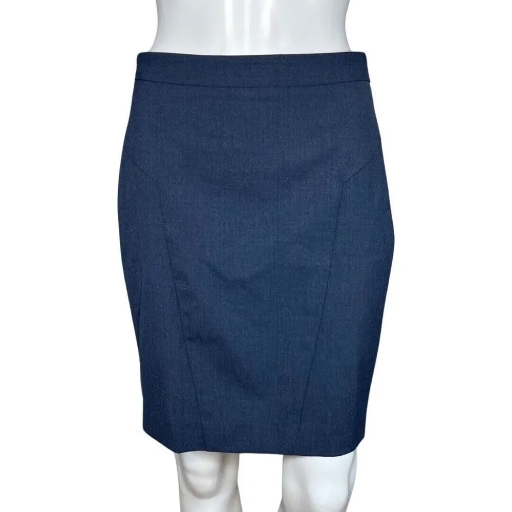 The Limited Skirt‎ Women 2 Petite Blue Pencil Straight Career Neutral Minimalist